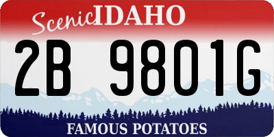 ID license plate 2B9801G