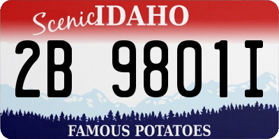 ID license plate 2B9801I