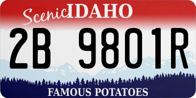 ID license plate 2B9801R