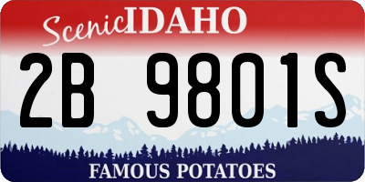 ID license plate 2B9801S