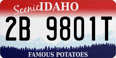 ID license plate 2B9801T