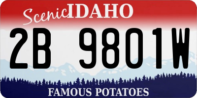 ID license plate 2B9801W