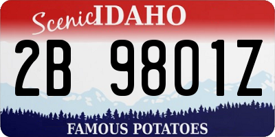 ID license plate 2B9801Z