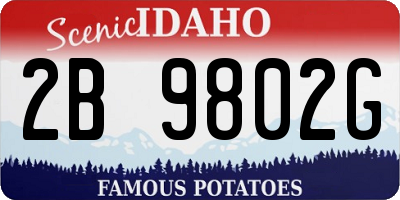 ID license plate 2B9802G