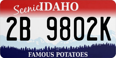 ID license plate 2B9802K