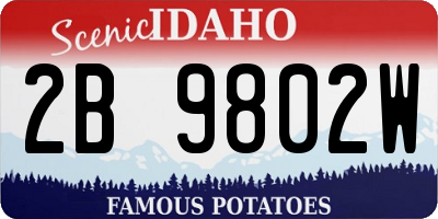 ID license plate 2B9802W