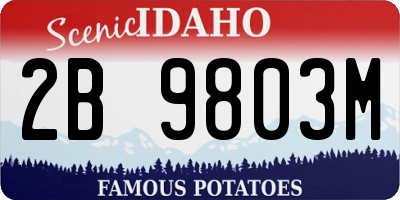 ID license plate 2B9803M