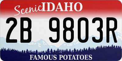 ID license plate 2B9803R