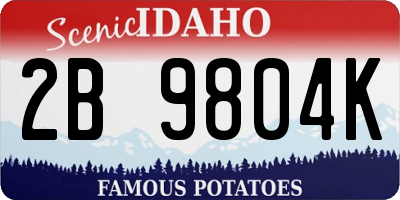 ID license plate 2B9804K