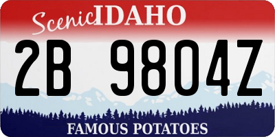 ID license plate 2B9804Z