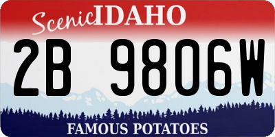 ID license plate 2B9806W