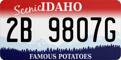 ID license plate 2B9807G