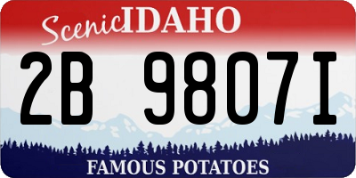 ID license plate 2B9807I