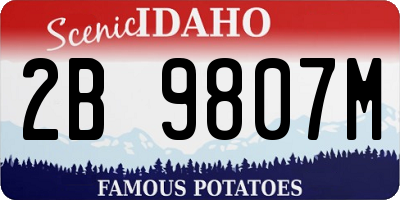 ID license plate 2B9807M