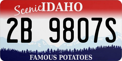 ID license plate 2B9807S
