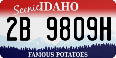 ID license plate 2B9809H