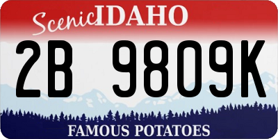 ID license plate 2B9809K