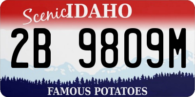 ID license plate 2B9809M