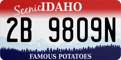 ID license plate 2B9809N