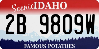 ID license plate 2B9809W