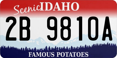 ID license plate 2B9810A