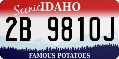 ID license plate 2B9810J