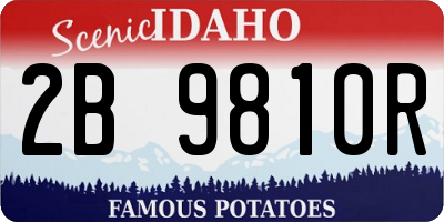 ID license plate 2B9810R