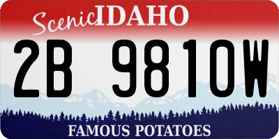 ID license plate 2B9810W