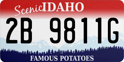 ID license plate 2B9811G