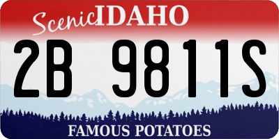 ID license plate 2B9811S