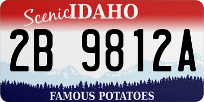 ID license plate 2B9812A