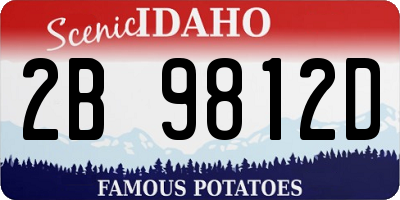 ID license plate 2B9812D
