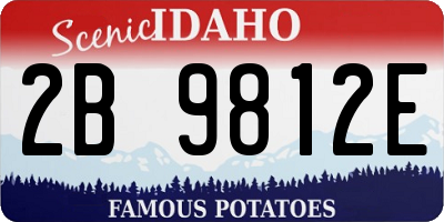ID license plate 2B9812E