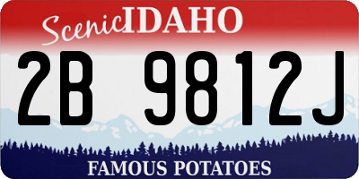 ID license plate 2B9812J