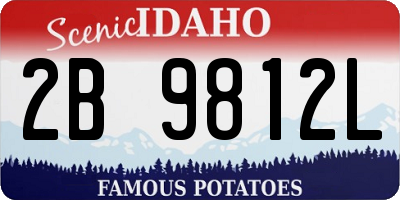 ID license plate 2B9812L