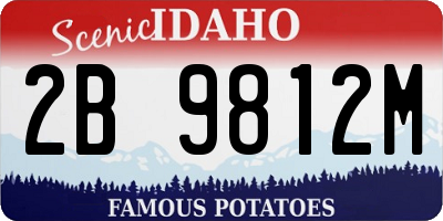 ID license plate 2B9812M