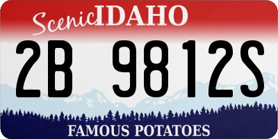ID license plate 2B9812S