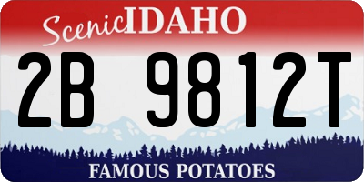 ID license plate 2B9812T