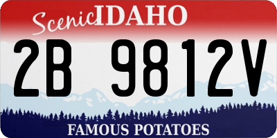 ID license plate 2B9812V