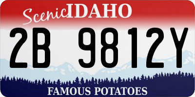 ID license plate 2B9812Y