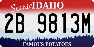 ID license plate 2B9813M