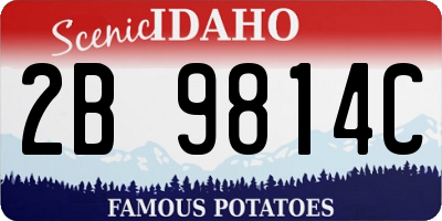 ID license plate 2B9814C