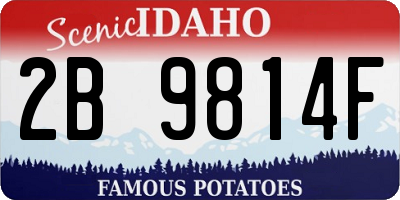 ID license plate 2B9814F