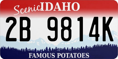 ID license plate 2B9814K