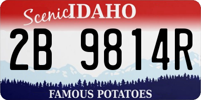 ID license plate 2B9814R