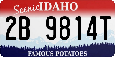 ID license plate 2B9814T
