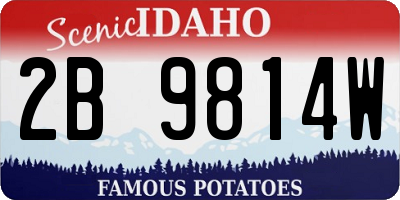 ID license plate 2B9814W