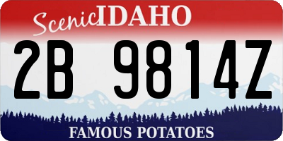 ID license plate 2B9814Z