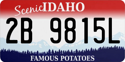 ID license plate 2B9815L