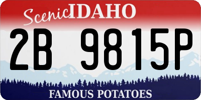 ID license plate 2B9815P